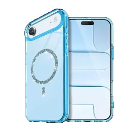 Newface Apple Iphone 17 Air Live Diamond Magsafe Kapak - Mavi