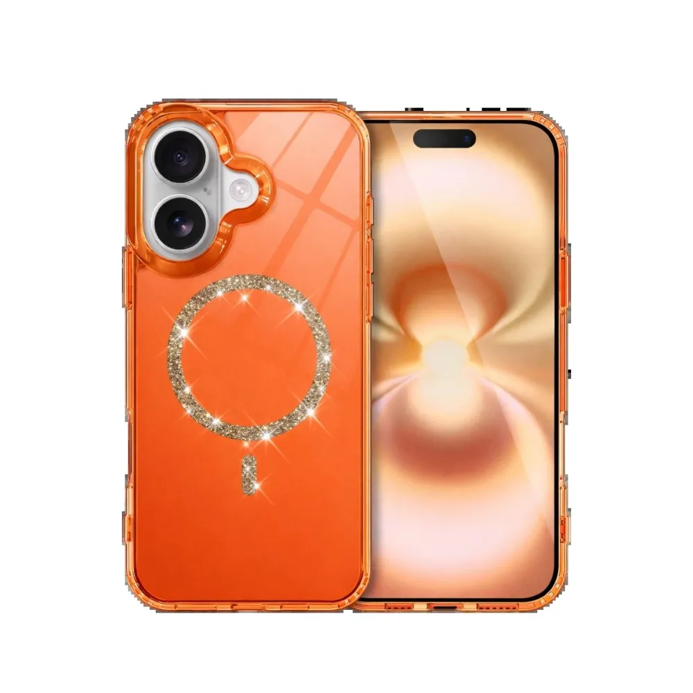 Newface Apple Iphone 17 Live Diamond Magsafe Kapak - Turuncu