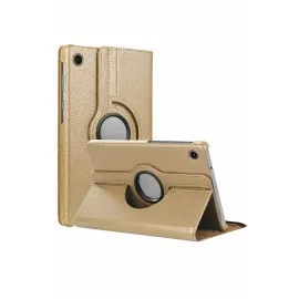 Newface Samsung Galaxy Tab A11 360 Tablet Deri Kılıf - Gold