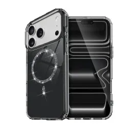 Newface Apple Iphone 17 Pro Live Diamond Magsafe Kapak - Siyah