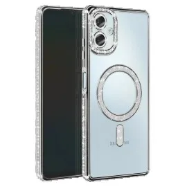 Newface Samsung Galaxy A07 4G Joke Simli Magneticsafe Kılıf - Gümüş