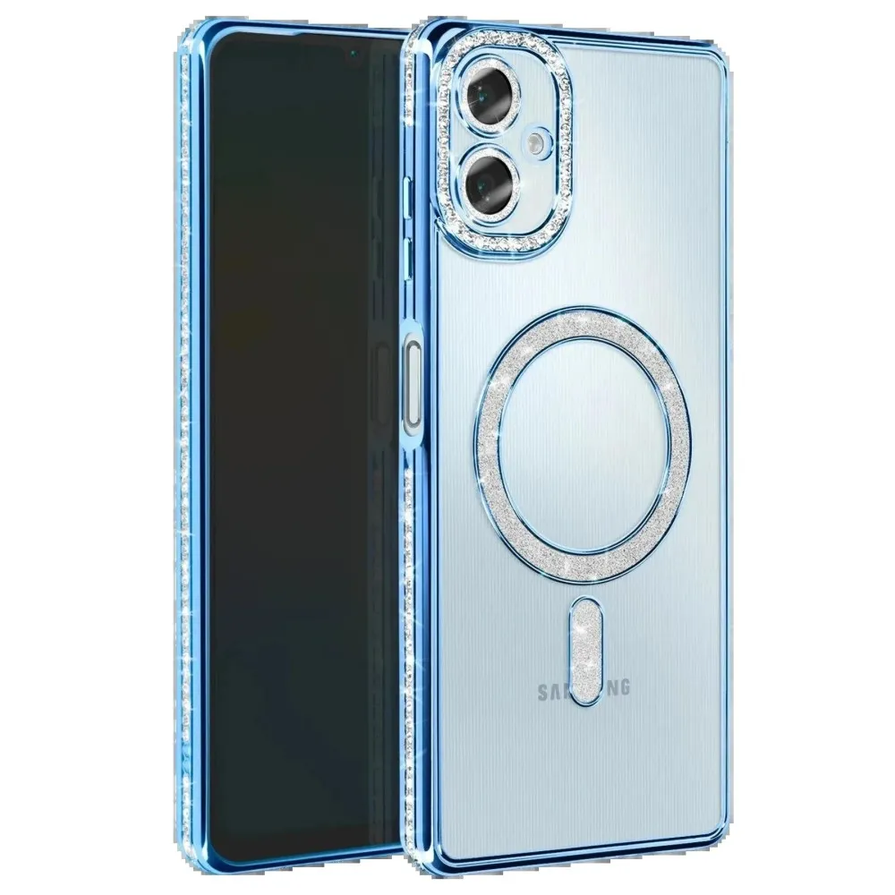 Newface Samsung Galaxy A07 4G Joke Simli Magneticsafe Kılıf - Mavi