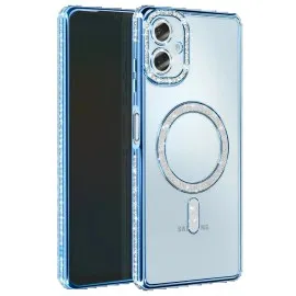 Newface Samsung Galaxy A07 4G Joke Simli Magneticsafe Kılıf - Mavi