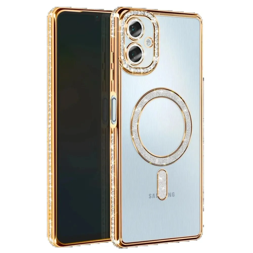 Newface Samsung Galaxy A07 4G Joke Simli Magneticsafe Kılıf - Gold