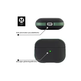 Movenchy Airpods Pro 2 (2.nesil) MO-A8 Armor Kılıf - Lacivert