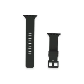 Newface Apple Watch 38mm KR408 Çizgili Silikon Kordon - Siyah