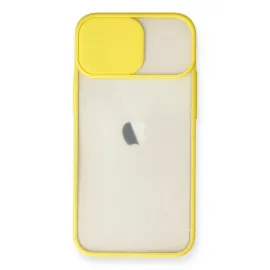 Newface Iphone 11 Kılıf Palm Buzlu Kamera Sürgülü Silikon - Sarı