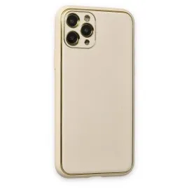 Newface Iphone 11 Pro Max Kılıf Coco Deri Silikon Kapak - Beyaz