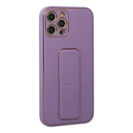 Newface Iphone 12 Pro Kılıf Coco Deri Standlı Kapak - Lila