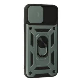 Newface Iphone 13 Pro Max Kılıf Pars Lens Yüzüklü Silikon - Yeşil