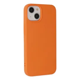 Newface Iphone 14 Plus Kılıf Nano Içi Kadife Silikon - Turuncu
