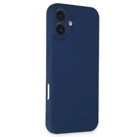 Newface Iphone 16 Plus Kılıf Nano Içi Kadife Silikon - Lacivert