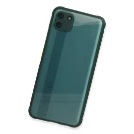 Newface Realme C11 Kılıf Miami Şeffaf Silikon - Koyu Yeşil