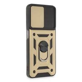Newface Realme C35 Kılıf Pars Lens Yüzüklü Silikon - Gold