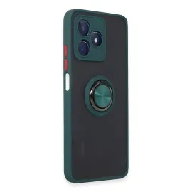 Newface Realme C53 Kılıf Montreal Yüzüklü Silikon Kapak - Yeşil
