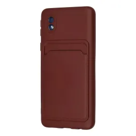 Newface Samsung Galaxy A01 Core Kılıf Kelvin Kartvizitli Silikon - Bordo