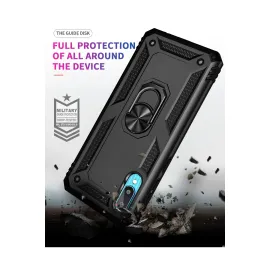 Newface Samsung Galaxy A02 Kılıf Sofya Yüzüklü Silikon Kapak - Siyah