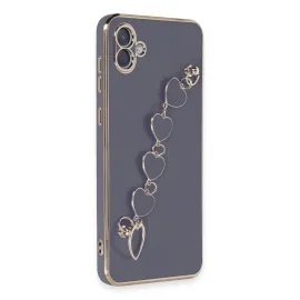 Newface Samsung Galaxy A04E Kılıf Esila Silikon - Gri