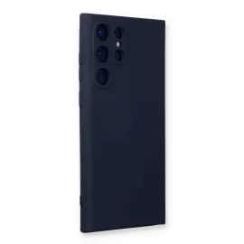 Newface Samsung Galaxy S22 Ultra Kılıf Nano Içi Kadife Silikon - Lacivert