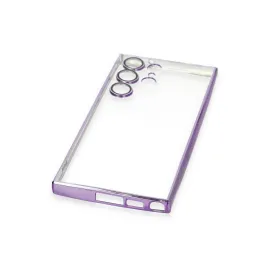 Newface Samsung Galaxy S23 Ultra Kılıf Razer Lensli Silikon - Mor