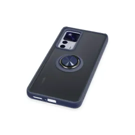 Newface Xiaomi Mi 12T Pro Kılıf Montreal Yüzüklü Silikon Kapak - Lacivert