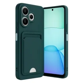 Newface Xiaomi Redmi 13 4G Kılıf Kelvin Kartvizitli Silikon - Koyu Yeşil