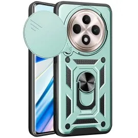 Newface Xiaomi Redmi 14C Kılıf Pars Lens Yüzüklü Silikon - Yeşil
