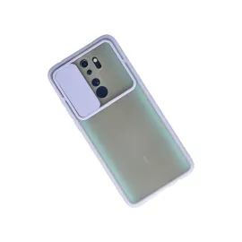 Newface Xiaomi Redmi Note 8 Pro Kılıf Palm Buzlu Kamera Sürgülü Silikon - Lila