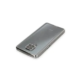 Newface Xiaomi Redmi Note 9 Pro Kılıf Razer Lensli Silikon - Gümüş