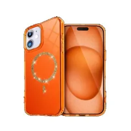 Newface Apple Iphone 11 Live Diamond Magsafe Kapak - Turuncu