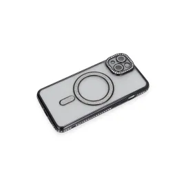 Newface Iphone 13 Kılıf Joke Simli Magneticsafe Kılıf - Siyah