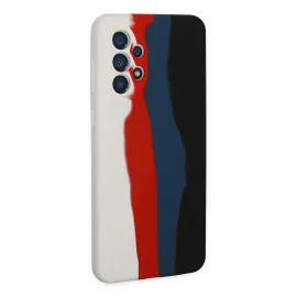 Newface Samsung Galaxy A73 5G Kılıf Ebruli Lansman Silikon - Beyaz-Siyah