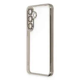 Newface Samsung Galaxy S24 Fe Kılıf Razer Lensli Silikon - Titanyum Gri