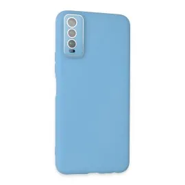 Newface Vivo Y11S Kılıf Lansman Glass Kapak - Mavi
