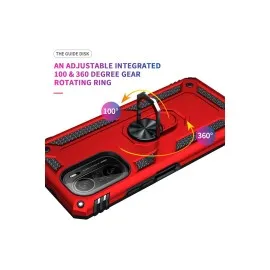 Newface Xiaomi Poco F3 Kılıf Sofya Yüzüklü Silikon Kapak - Kırmızı