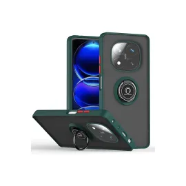 Newface Xiaomi Redmi Note 14 Pro 4G Kılıf Montreal Yüzüklü Silikon Kapak - Yeşil