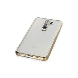 Newface Xiaomi Redmi Note 8 Pro Kılıf Razer Lensli Silikon - Gold