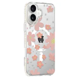 Joko Apple Iphone 16 Floral Magsafe Kapak - Pembe