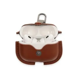 Newface Airpods Pro 2 (2.nesil) Çanta Deri Kılıf - Taba