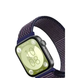 Newface Huawei Fit 4 Hasırlı Cırtcırtlı Kordon - Mavi-Beyaz