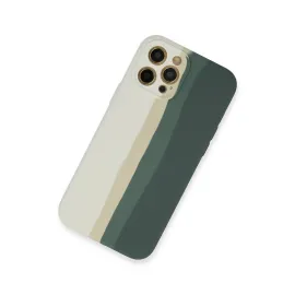 Newface Iphone 12 Pro Kılıf Ebruli Lansman Silikon - Beyaz-Gri