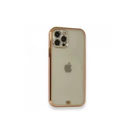 Newface Iphone 12 Pro Kılıf Liva Taşlı Silikon - Pembe