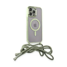 Newface Iphone 14 Pro Kılıf Divo Lazer Askılı Magsafe Kapak - Koyu Yeşil