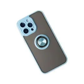 Newface Iphone 14 Pro Max Kılıf Montreal Yüzüklü Silikon Kapak - Buz Mavi