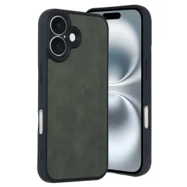 Newface Iphone 16 Kılıf Aras Deri Kapak - Koyu Yeşil