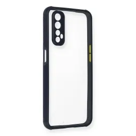 Newface Realme 7 Kılıf Miami Şeffaf Silikon - Lacivert