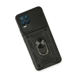 Newface Realme 8 Kılıf Pars Lens Yüzüklü Silikon - Siyah