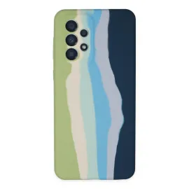 Newface Samsung Galaxy A53 5G Kılıf Ebruli Lansman Silikon - Yeşil-Koyu Yeşil