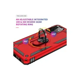 Newface Samsung Galaxy A72 Kılıf Sofya Yüzüklü Silikon Kapak - Kırmızı