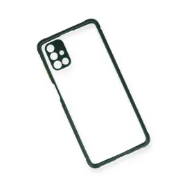 Newface Samsung Galaxy M51 Kılıf Miami Şeffaf Silikon - Koyu Yeşil